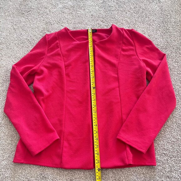 Hot Pink Minimalist Preppy Work Office Cardigan - Picture 5 of 7